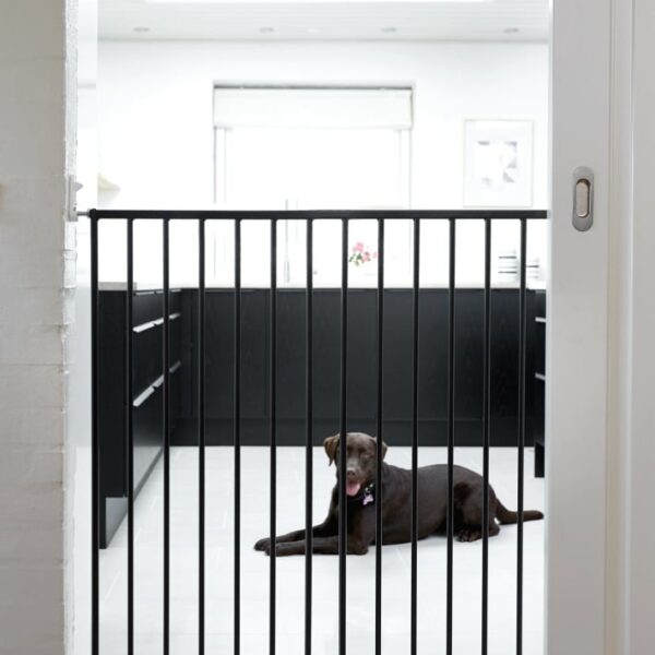 Pet Gate Streamline védőrács, fekete fém 63,5-107 cm